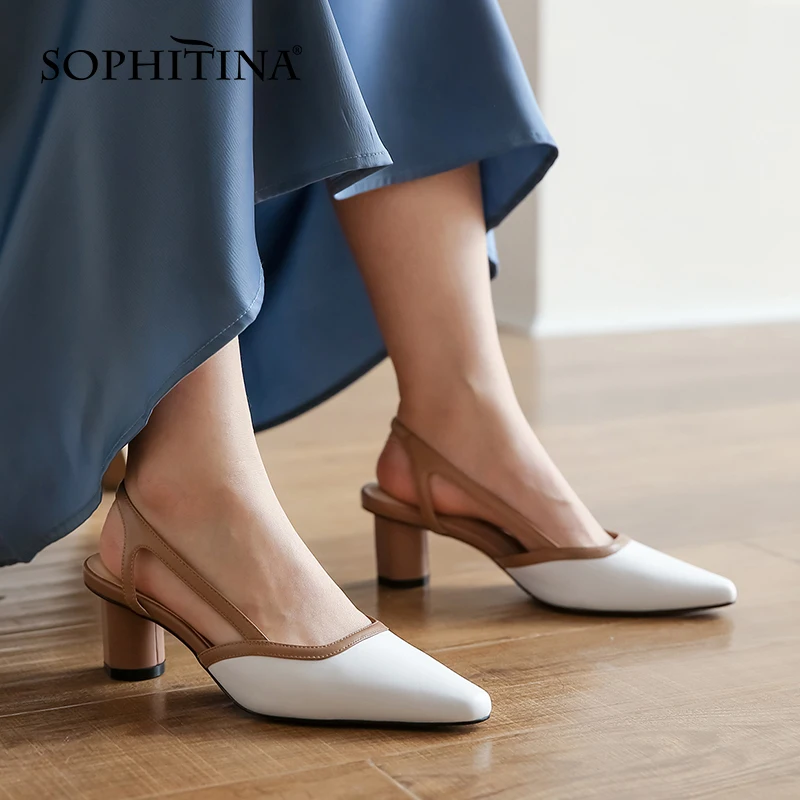 Сандалии SOPHITINA женские на толстом каблуке, элегантные босоножки из воловьей кожи, с ремешком сзади, с острым носком, цвет в ассортименте, AO341
Сандалии SOPHITINA женские на толстом каблуке, элегантные босоножки из воловьей кожи, с ремешком сзади, с острым носком, цвет в ассортименте, AO341
