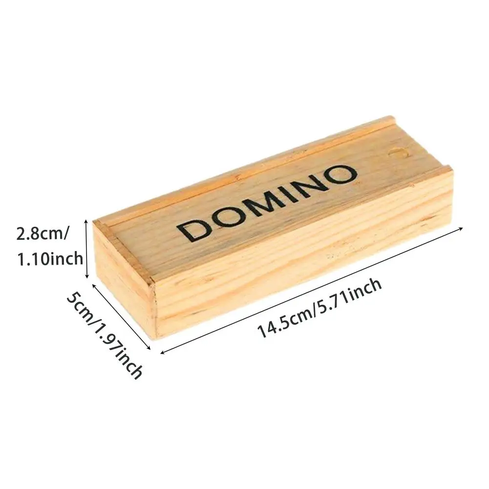 28pcs Wooden Domino Educational Board Game Teaching Aids Double 6 Dominoes Set Puzzle Card Black Dominoes With Wooden Box
28pcs Wooden Domino Educational Board Game Teaching Aids Double 6 Dominoes Set Puzzle Card Black Dominoes With Wooden Box