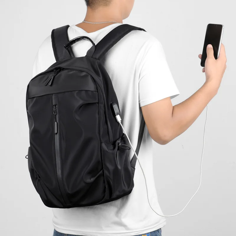 

Модный мужской рюкзак, деловая сумка для компьютера, простой модный студенческий школьный ранец с USB-разъемом, Вместительная дорожная сумка