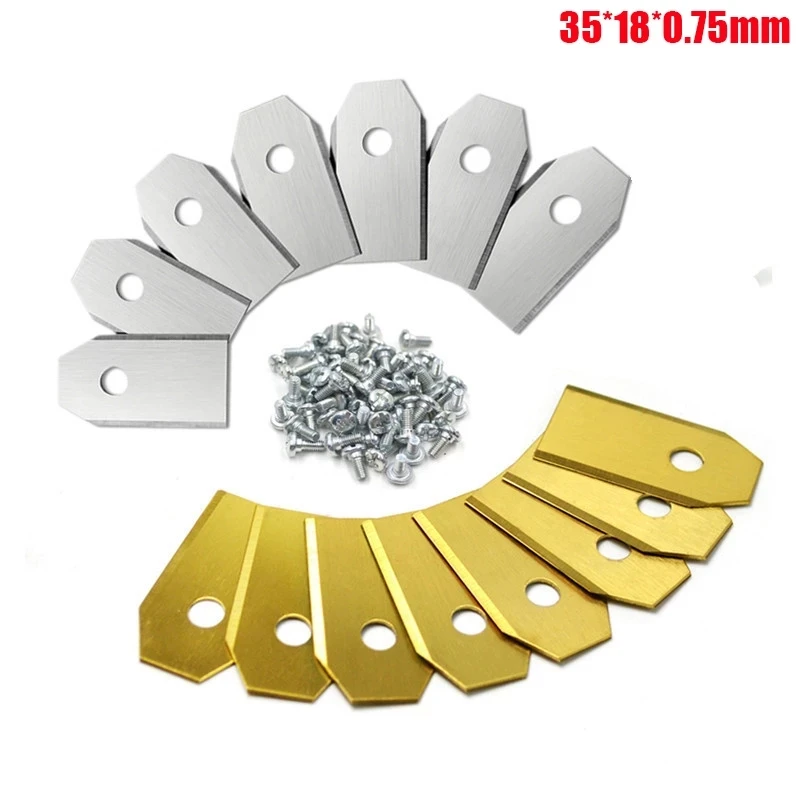 

35*18*0.75mm Lawn Robot Blade Gold Silver Lawn Mover Replacement Blade For Gardena Husqvarna Automower yardforce Garden Tools