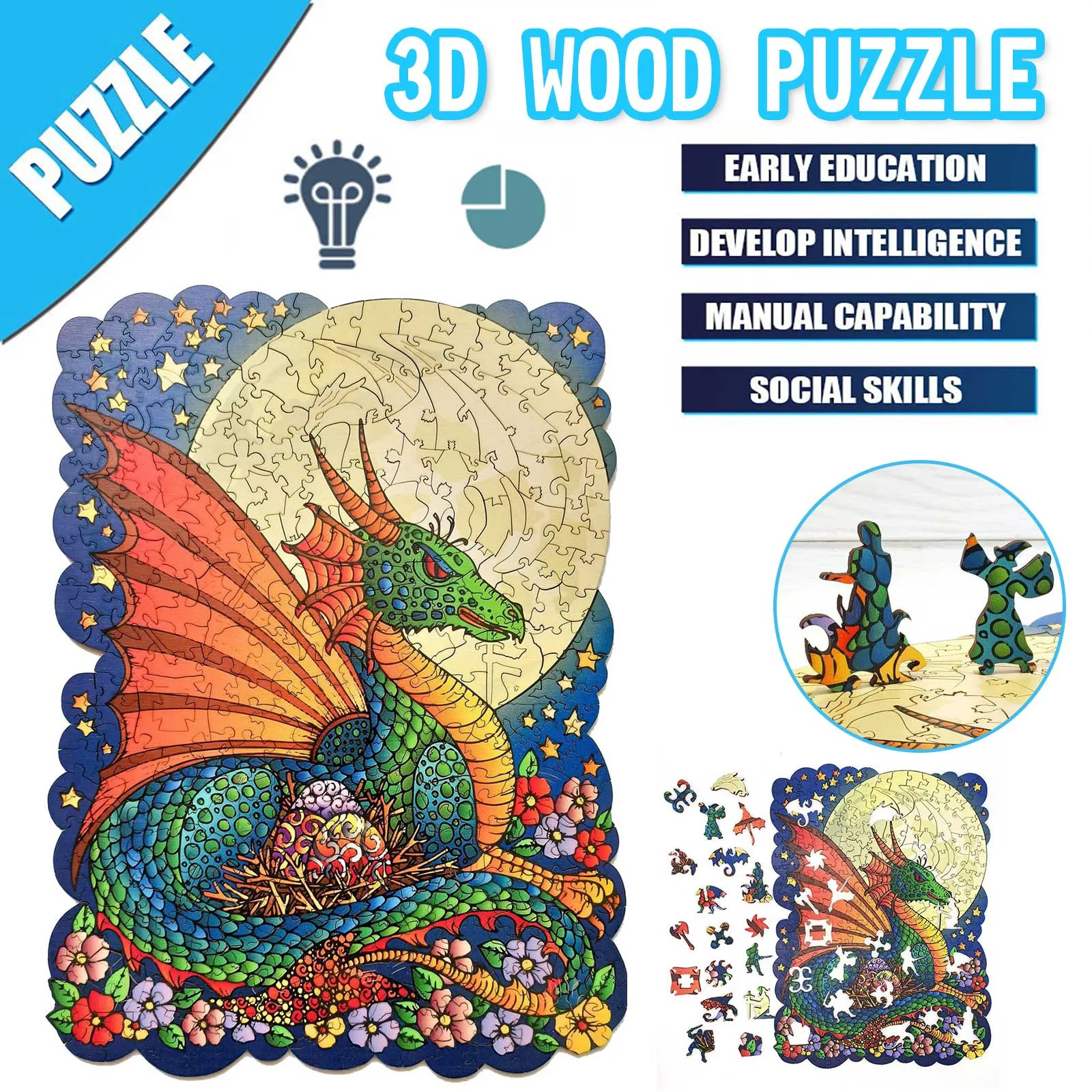 Wooden Animal Puzzles for Adults DIY Puzzle Each Piece is Animal Shaped Puzzles Holiday Christmas Gifts for Kids Jigsaw A20
Wooden Animal Puzzles for Adults DIY Puzzle Each Piece is Animal Shaped Puzzles Holiday Christmas Gifts for Kids Jigsaw A20