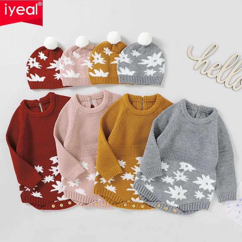 IYEAL Christmas New Year Baby Clothes Cotton Knitted Infant Bodysuit With Hat Outfit Toddler Boys Girls Sweater Jumpsuit
IYEAL Christmas New Year Baby Clothes Cotton Knitted Infant Bodysuit With Hat Outfit Toddler Boys Girls Sweater Jumpsuit