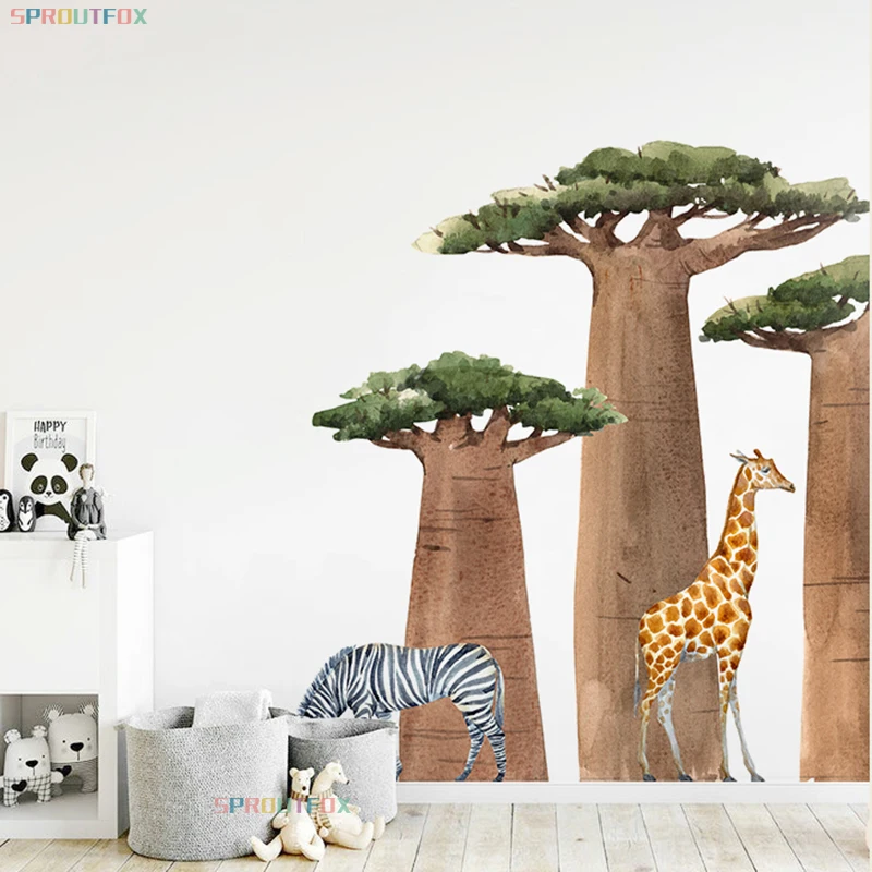 Huge Tree Green Forest Animal Zebra Giraffe Wall Stickers for Kids Rooms Baby Boys Room Nursery Home Decoration Cartoon Decals
Huge Tree Green Forest Animal Zebra Giraffe Wall Stickers for Kids Rooms Baby Boys Room Nursery Home Decoration Cartoon Decals