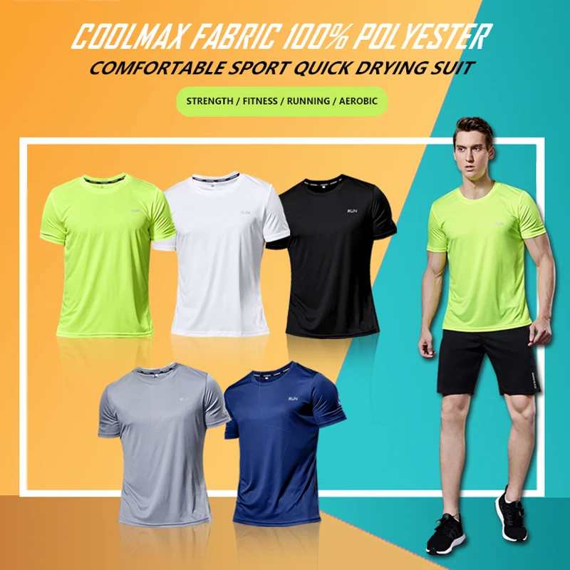 Summer Sport Shirt Men Tops Tees Running Shirts Mens Gym T Shirt Sports Fitness Jersey Quick Dry Fit Camiseta Running Hombre
Summer Sport Shirt Men Tops Tees Running Shirts Mens Gym T Shirt Sports Fitness Jersey Quick Dry Fit Camiseta Running Hombre