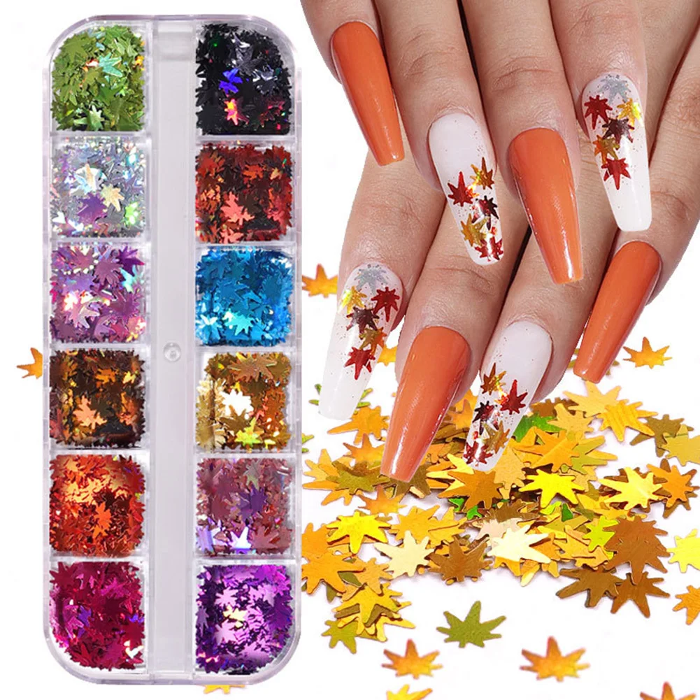 1 Box 12 Colors Maple Leaf Glitter Sequins Gold Yellow Leaves Nail Flakes Foil Nail Art Stickers Manicure Decoration
1 Box 12 Colors Maple Leaf Glitter Sequins Gold Yellow Leaves Nail Flakes Foil Nail Art Stickers Manicure Decoration