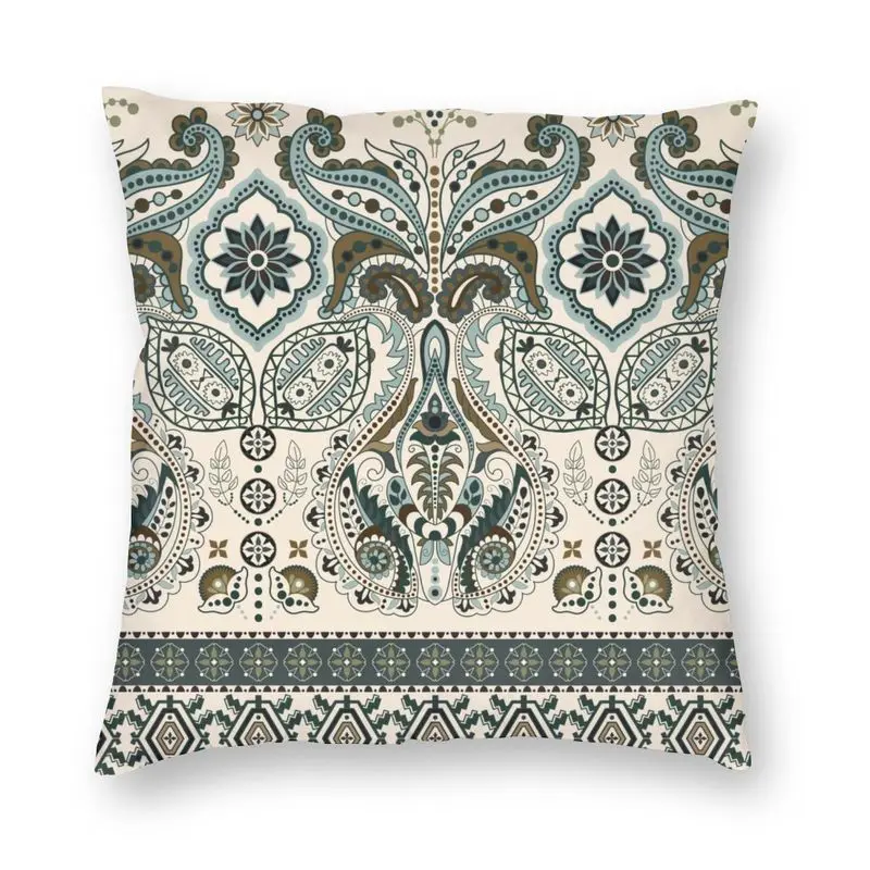 

Bright Paisley Bohemian Floral Texture Cushion Cover Two Side Boho Floor Pillow Case for Living Room Cool Pillowcase Home Decor