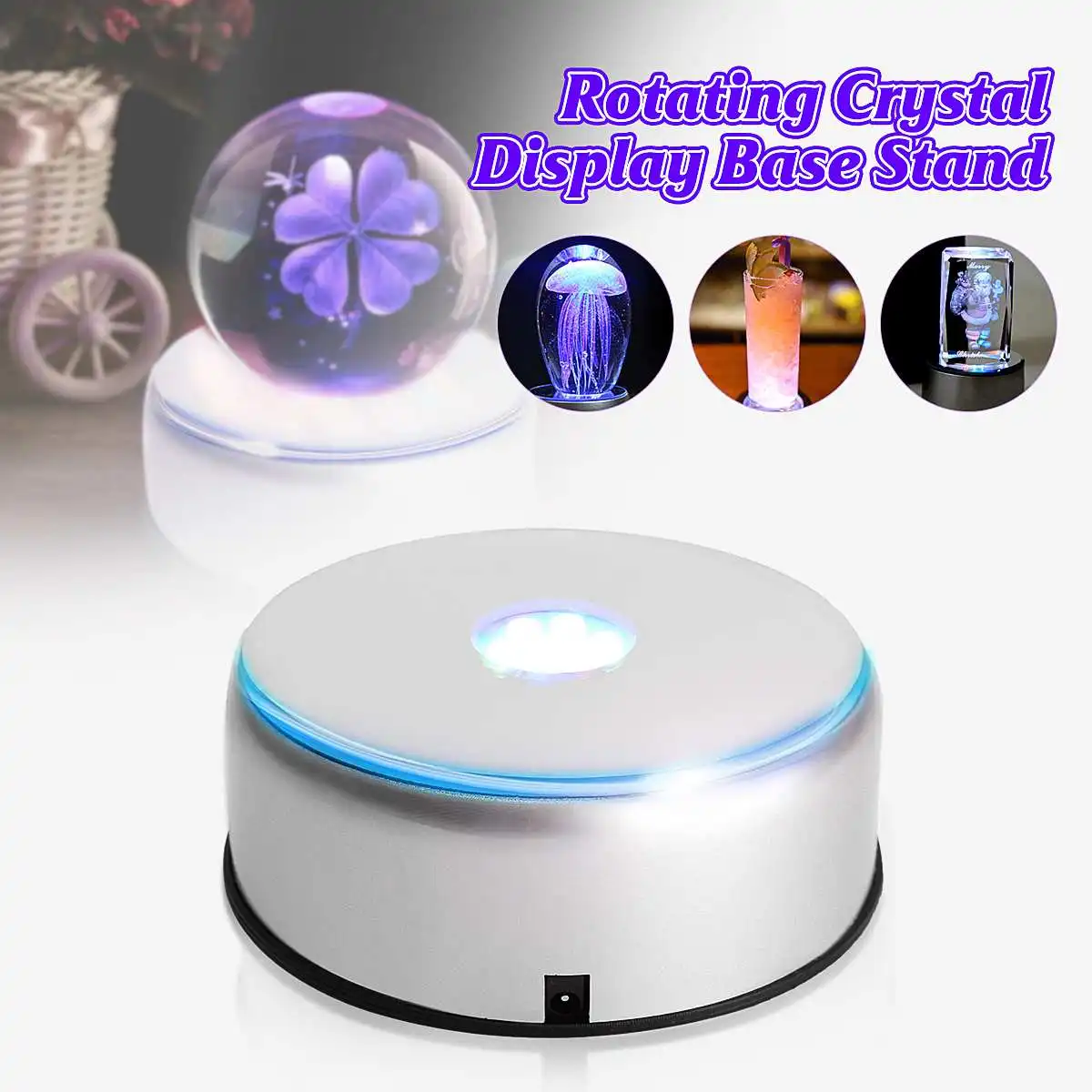 7 LED Light Colorful Luminous Base Electric Light Rotating Base Display Stand Crystal Light Base Ornament with Adapter
7 LED Light Colorful Luminous Base Electric Light Rotating Base Display Stand Crystal Light Base Ornament with Adapter