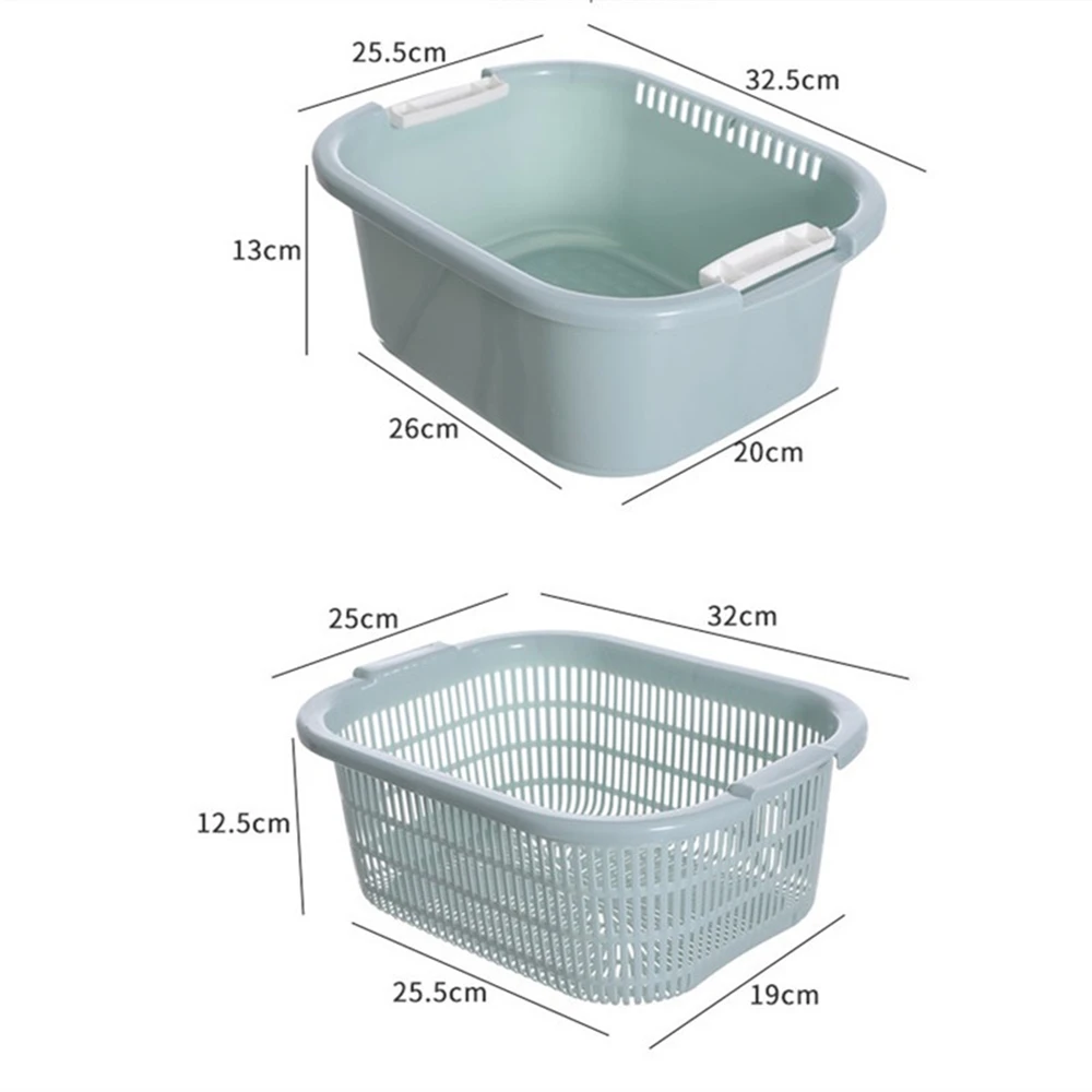 Kitchen Washing Vegetable Double-drain Basket Multifunctional Hollow Storage Basket Rectangular With Snap Fruit Storage Basket
Kitchen Washing Vegetable Double-drain Basket Multifunctional Hollow Storage Basket Rectangular With Snap Fruit Storage Basket