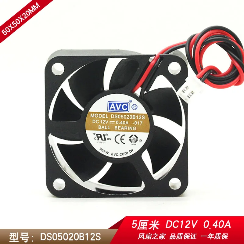 Новый Оригинальный AVC DS05020B12S 5 см двойной шариковый вентилятор 5020 охлаждающий вентилятор 50x50x20 мм
Новый Оригинальный AVC DS05020B12S 5 см двойной шариковый вентилятор 5020 охлаждающий вентилятор 50x50x20 мм