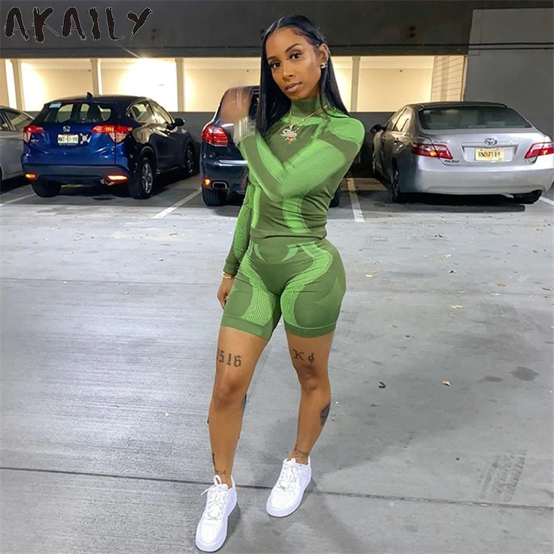 Akaily Streetwear Green Print Skinny Bodycon 2 Two Piece Set Women Outfits Long Sleeve Matching Sets Women Tracksuit Female 2021
Akaily Streetwear Green Print Skinny Bodycon 2 Two Piece Set Women Outfits Long Sleeve Matching Sets Women Tracksuit Female 2021