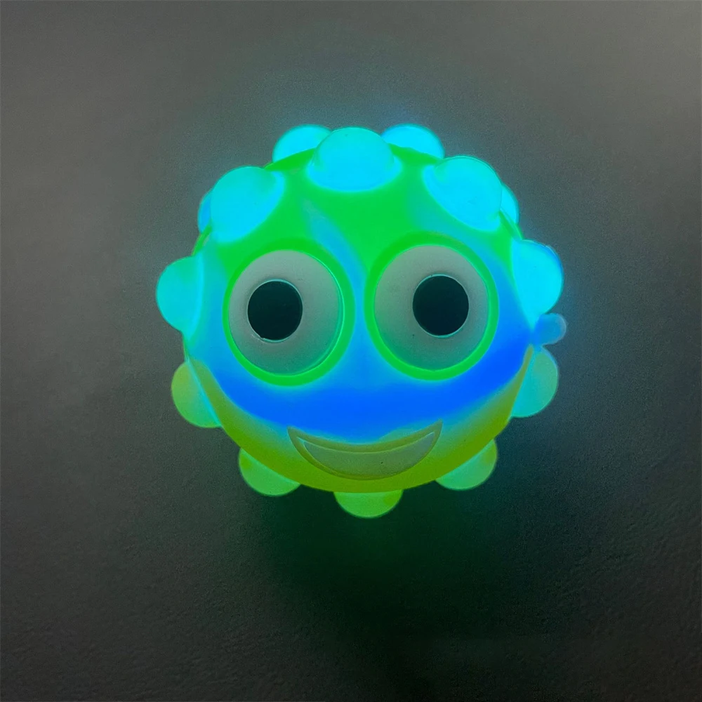 

3D LED Pop Rainbow Stress Ball Glow in The Dark Stress Balls Decompression Squeeze Squishy Sensory Stress Relief Fidget Toys