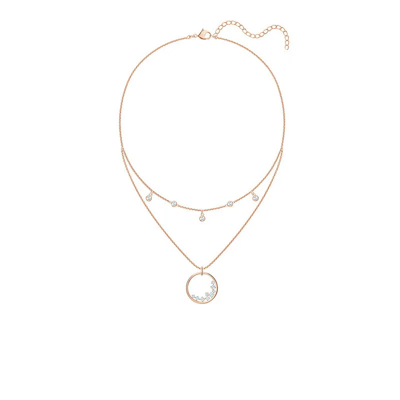 SWA New High-Quality Fashion Jewelry Charm Double-layer Circle Crystal Chain Female Double-layer Design Ladies Necklace Jewelry
SWA New High-Quality Fashion Jewelry Charm Double-layer Circle Crystal Chain Female Double-layer Design Ladies Necklace Jewelry