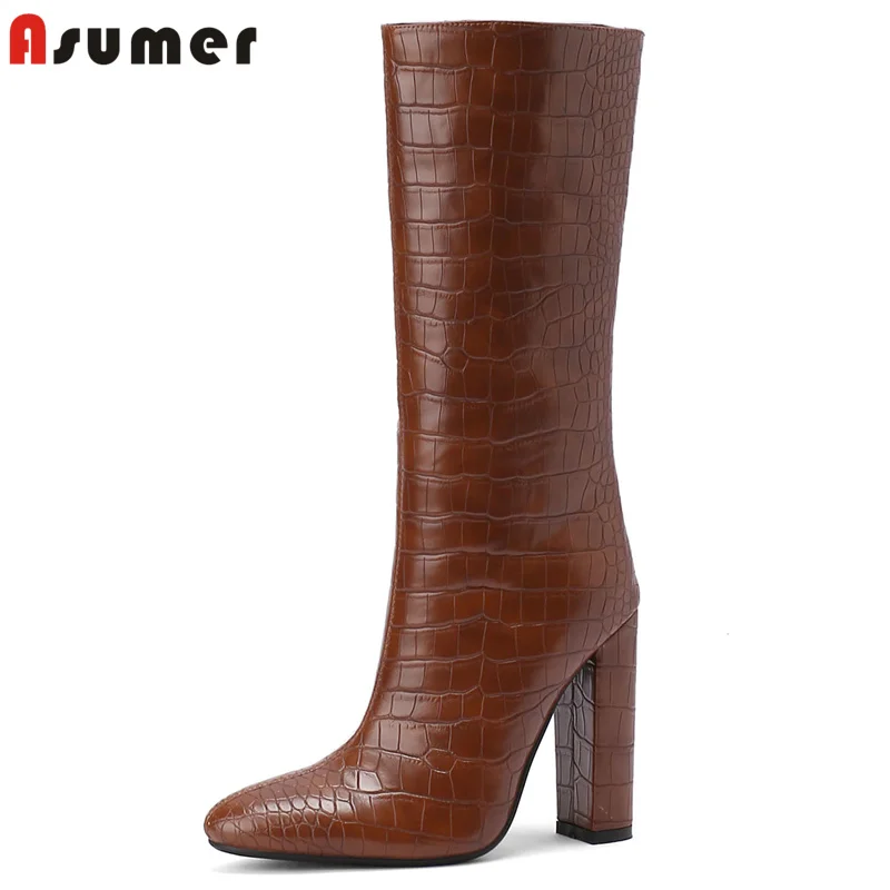 Asumer Plus Size 34-43 New Western Boots Women Shoes Thick High Heels Pointed Toe Cowboy Ladies Mid Calf Boots Fashion Shoes
Asumer Plus Size 34-43 New Western Boots Women Shoes Thick High Heels Pointed Toe Cowboy Ladies Mid Calf Boots Fashion Shoes