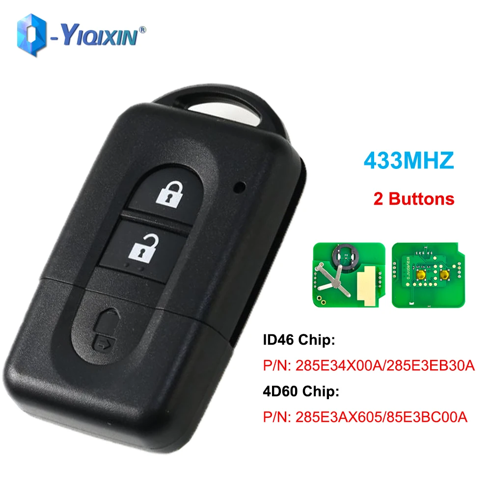YIQIXIN ID46 4D60 БЕСКЛЮЧЕВОЙ чип для Nissan X-trail Juke Navara Micra Xtrail Qashqai Duke 285E34X00A/285E3EB30A 433 МГц смарт-карта
YIQIXIN ID46 4D60 БЕСКЛЮЧЕВОЙ чип для Nissan X-trail Juke Navara Micra Xtrail Qashqai Duke 285E34X00A/285E3EB30A 433 МГц смарт-карта