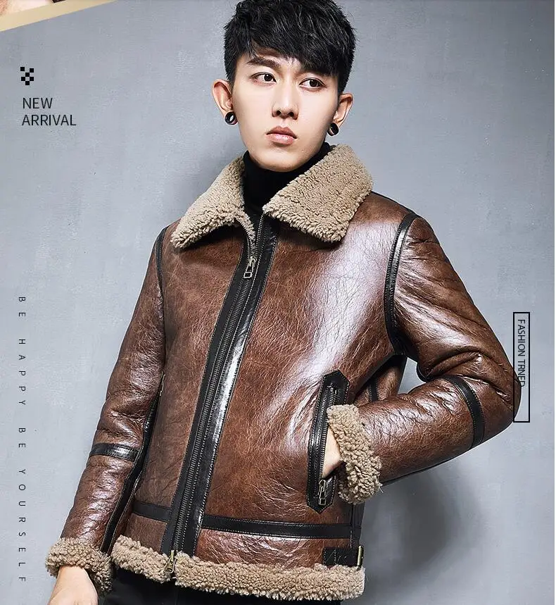 High Quality Sheep Fur one Mens Leather Jacket Short Fur Coat Wax Leather Jackets Men Winter Genuine Leather Sheepskin Coats
High Quality Sheep Fur one Mens Leather Jacket Short Fur Coat Wax Leather Jackets Men Winter Genuine Leather Sheepskin Coats