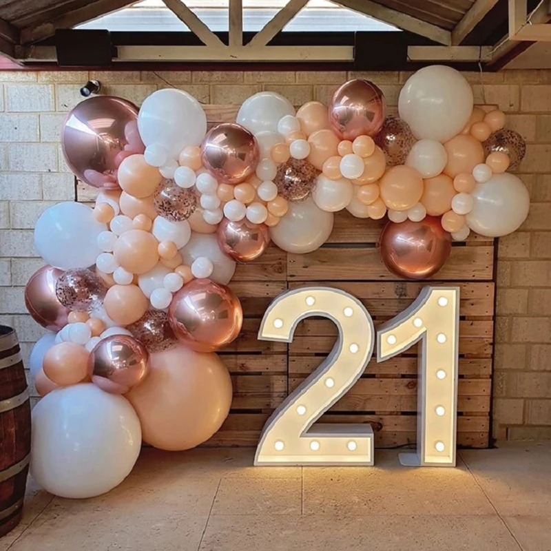 104 Pcs Macaron White Balloon Garland Arch Kit Chrome Ros Gold Balloon Decoration for Wedding Birthday Home Party
104 Pcs Macaron White Balloon Garland Arch Kit Chrome Ros Gold Balloon Decoration for Wedding Birthday Home Party