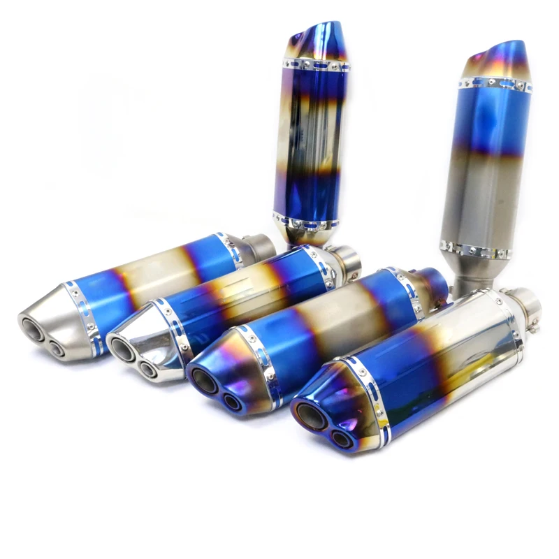 Newest 51mm Motorcycle Exhaust Muffler Blue Style Stainless Steel Pipe With DB Killer For SUZUKII KTMM DUCATII escape
Newest 51mm Motorcycle Exhaust Muffler Blue Style Stainless Steel Pipe With DB Killer For SUZUKII KTMM DUCATII escape