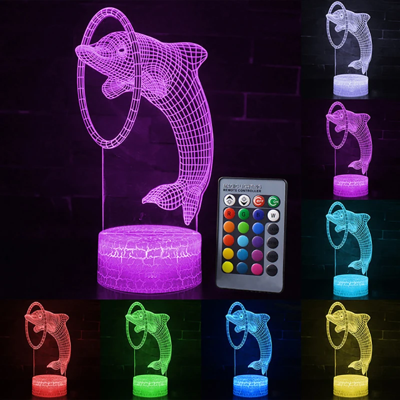 3D Dolphin And Whale Acrylic Table Lamp For Home Room Decor Colorful LED Lights Kid Child Creative Gift Night Light
3D Dolphin And Whale Acrylic Table Lamp For Home Room Decor Colorful LED Lights Kid Child Creative Gift Night Light