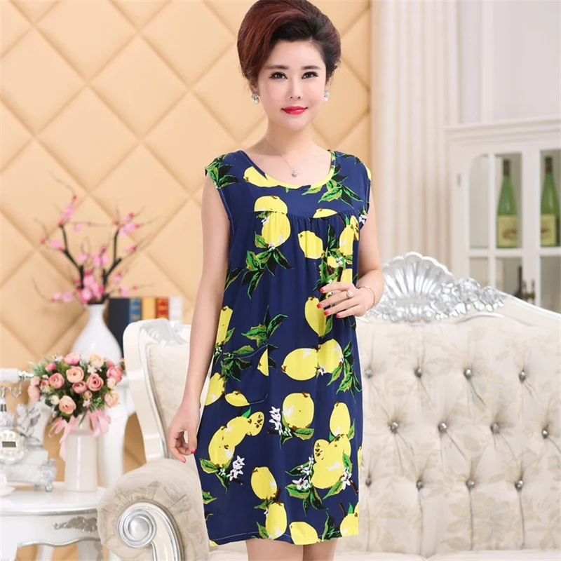 Middle-aged and elderly night skirt summer cotton ladies sleeveless XL dress home service leisure loose Sleepwear new arrival
Middle-aged and elderly night skirt summer cotton ladies sleeveless XL dress home service leisure loose Sleepwear new arrival