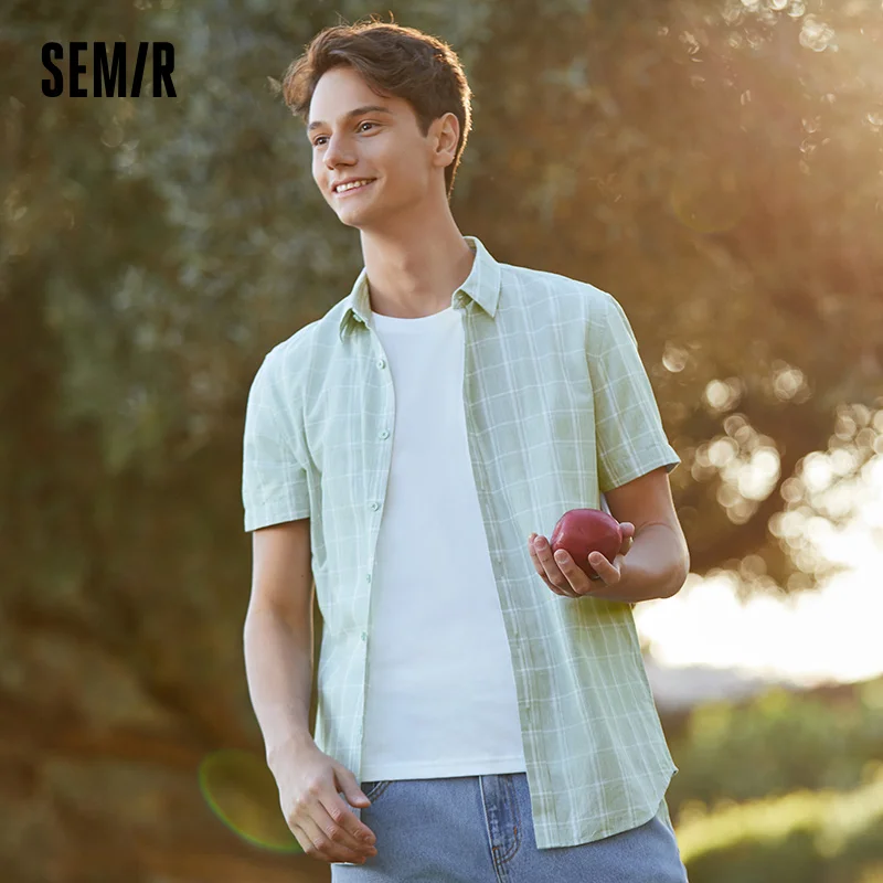 Рубашка SEMIR мужская в клетку, повседневная приталенная сорочка из чистого хлопка в стиле ретро, с короткими рукавами, лето 2021
Рубашка SEMIR мужская в клетку, повседневная приталенная сорочка из чистого хлопка в стиле ретро, с короткими рукавами, лето 2021