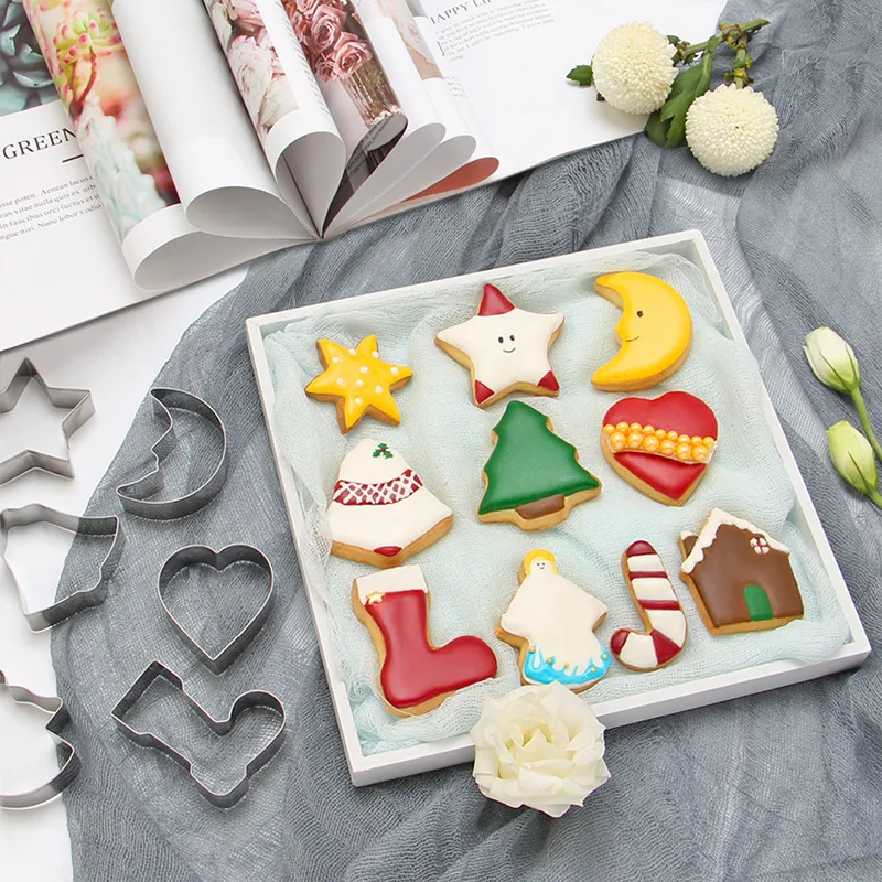 10-Piece Suction Card Cake Baking Tools Stainless Steel Christmas Tree Cookie Cutter Mold Series Baking Mold Baking Accessories
10-Piece Suction Card Cake Baking Tools Stainless Steel Christmas Tree Cookie Cutter Mold Series Baking Mold Baking Accessories