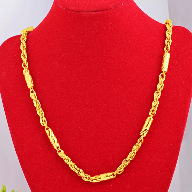 Rock Style Mens Fashion Chain Yellow Gold Filled Rope Column Design Hip Hop Mens Clavicle Necklace 24" Long
Rock Style Mens Fashion Chain Yellow Gold Filled Rope Column Design Hip Hop Mens Clavicle Necklace 24" Long