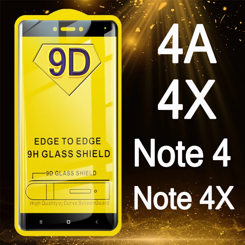 Стекло для Xiaomi Redmi 4X 4A Note 4 X защита экрана 9D On Red Mi A Note4 Note4X чехол Ksiomi My A4 X4 защитное
