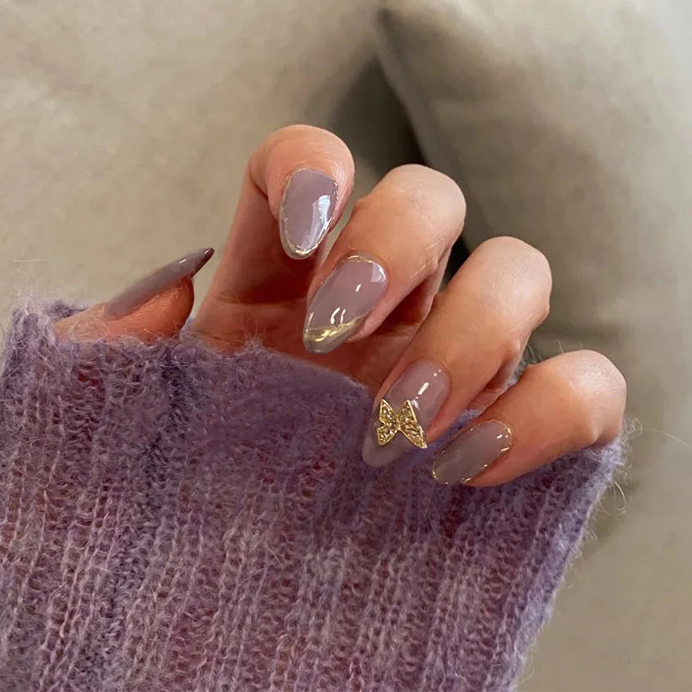24pcs/set Purple Butterfly Stiletto False Nails Wearable Artificial Fake Nails Full Cover Nail Tips Manicure Art Accessories
24pcs/set Purple Butterfly Stiletto False Nails Wearable Artificial Fake Nails Full Cover Nail Tips Manicure Art Accessories