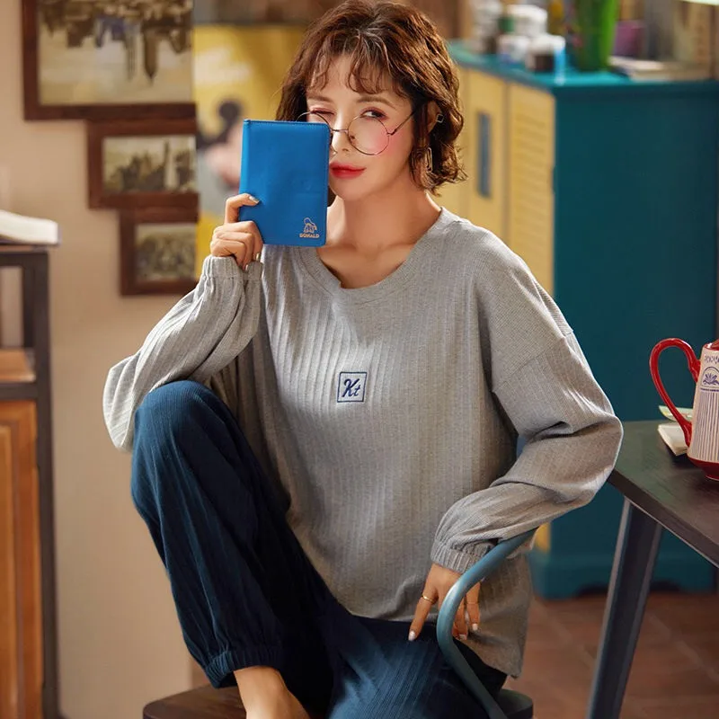 2020 Autumn Cotton Pajamas Set For Women Long Sleeve Two Pieces Set Nightwear For Women Soft Comfortable Female Sleepwear
2020 Autumn Cotton Pajamas Set For Women Long Sleeve Two Pieces Set Nightwear For Women Soft Comfortable Female Sleepwear