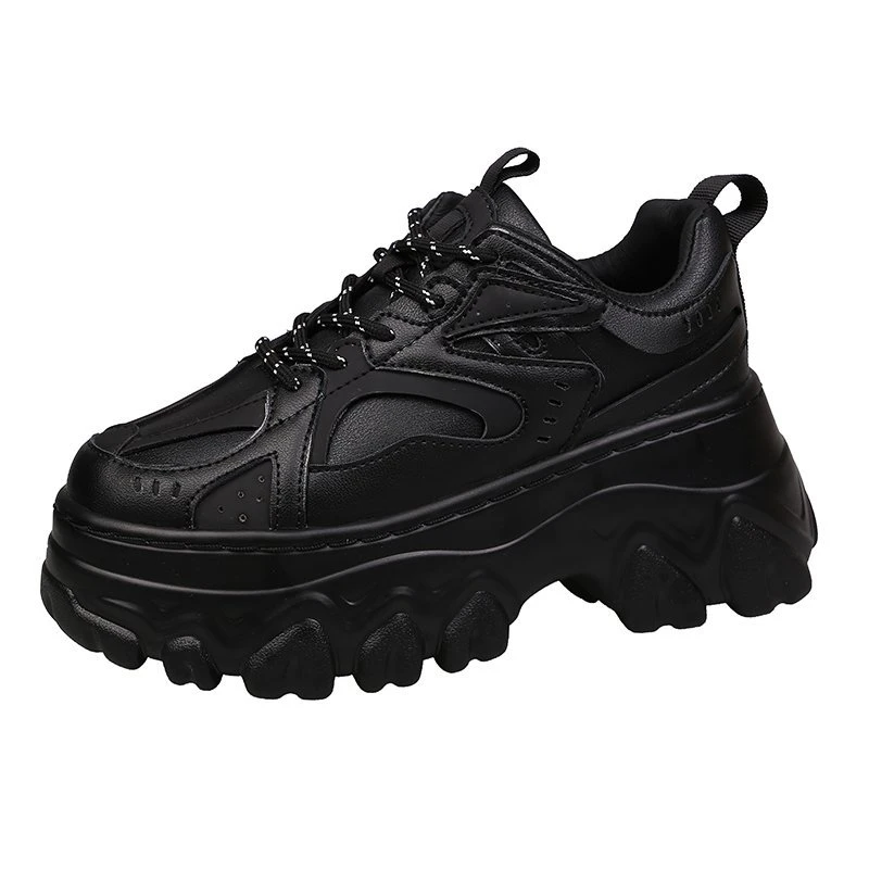 2020 Autumn Women ChunkySneakers Fashion Leather Casual Shoes 8cm Platform Vulcanized Shoes Woman Black White Wedge Trainers 
2020 Autumn Women ChunkySneakers Fashion Leather Casual Shoes 8cm Platform Vulcanized Shoes Woman Black White Wedge Trainers