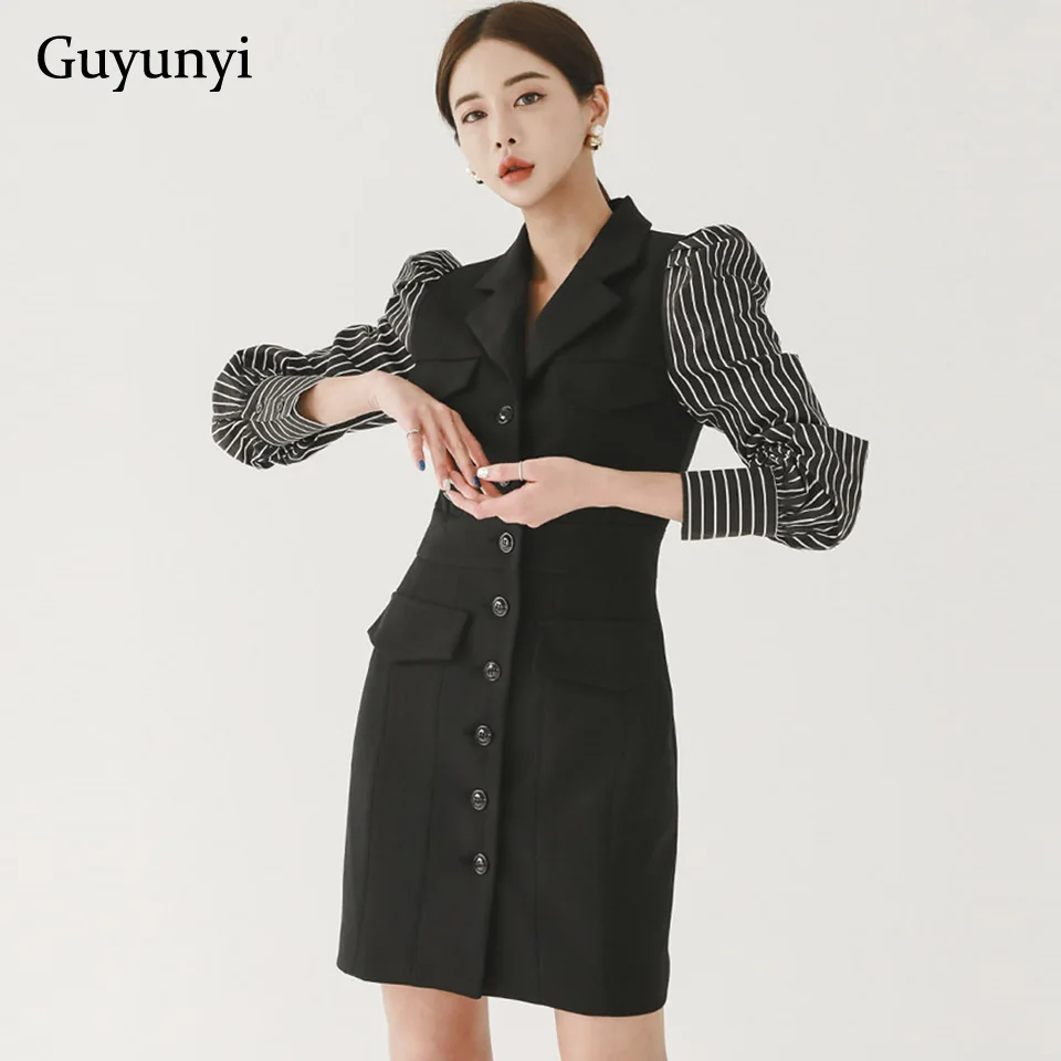 Office Lady Dress 2022 Spring Autumn Notched Neck Striped Puff Sleeve Single-Breasted Tight-Fitting Elegant Party Dress
Office Lady Dress 2022 Spring Autumn Notched Neck Striped Puff Sleeve Single-Breasted Tight-Fitting Elegant Party Dress
