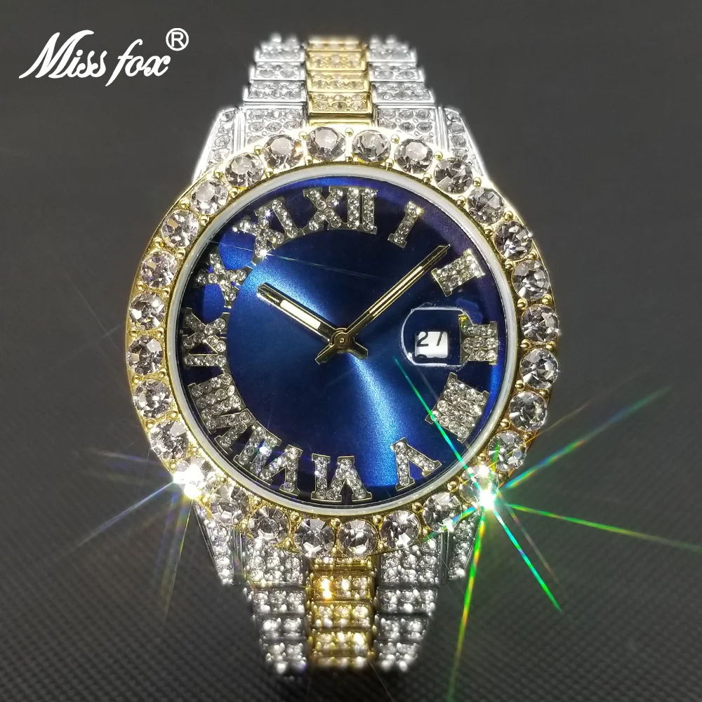 MISSFOX Hip Hop Men's Watches Or Women Big Dial Full Diamond Quartz Wristwatch Top Luxury Iced Out Waterproof Clock Couples Gift
MISSFOX Hip Hop Men's Watches Or Women Big Dial Full Diamond Quartz Wristwatch Top Luxury Iced Out Waterproof Clock Couples Gift