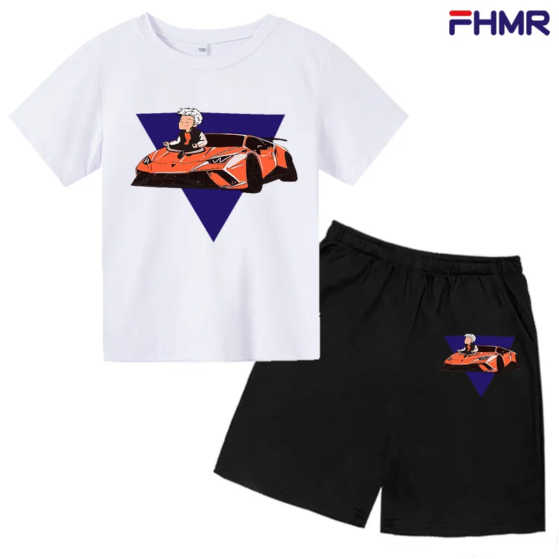 Merch A4 Lamba Suit Children's Summer Breathable Cotton Short-sleeved Elastic Waist Shorts Boys 2-piece O-neck Sportswear 4-12y
Merch A4 Lamba Suit Children's Summer Breathable Cotton Short-sleeved Elastic Waist Shorts Boys 2-piece O-neck Sportswear 4-12y