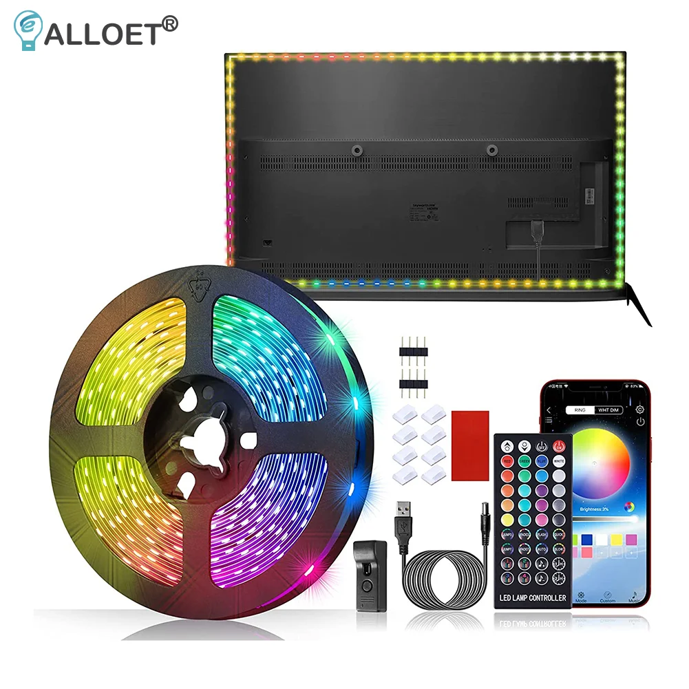 RGB Led Strip Light Remote Control LED Strip Bluetooth-Compatible Smart RGB Light TV Backlight Home Garden Decoration Lamp Tape
RGB Led Strip Light Remote Control LED Strip Bluetooth-Compatible Smart RGB Light TV Backlight Home Garden Decoration Lamp Tape