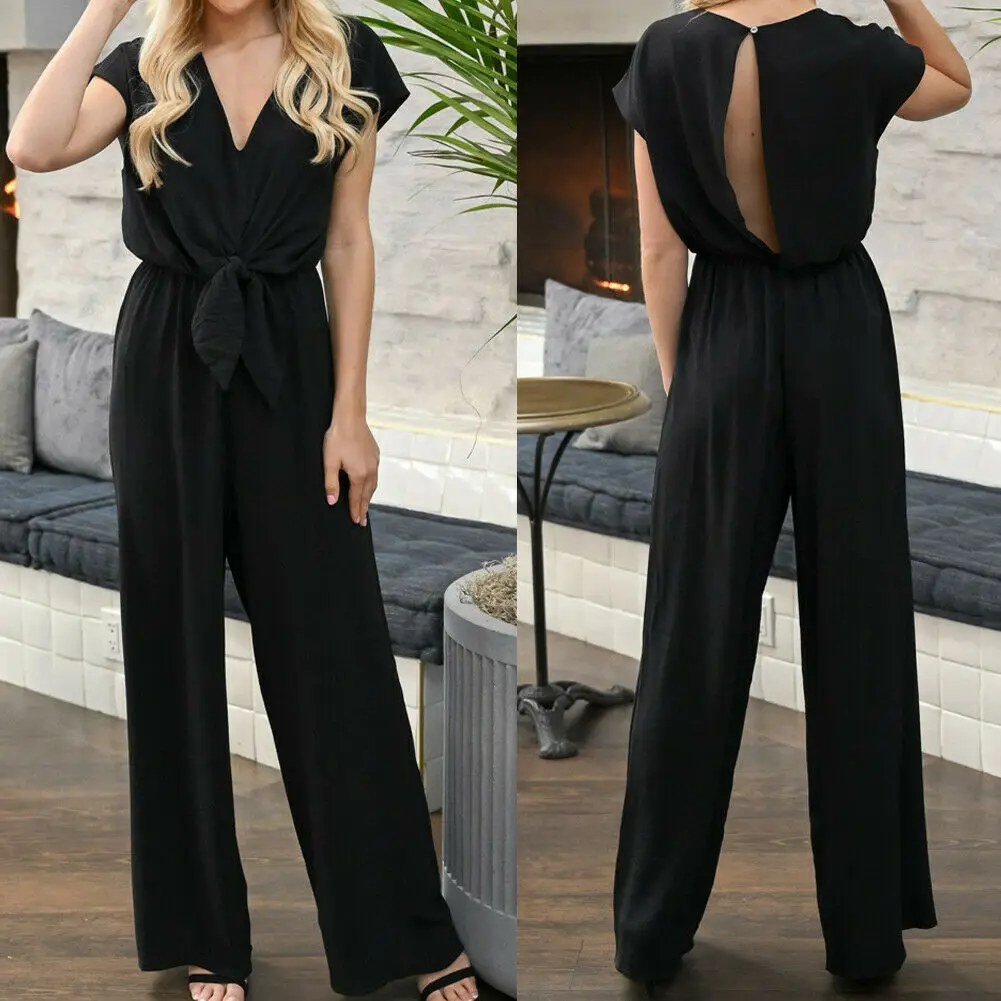 Women Simple Jumpsuit Playsuit Casual Romper Wide Leg OL Ladies Summer Holiday Beach Long Pants Jumpsuit Trousers
Women Simple Jumpsuit Playsuit Casual Romper Wide Leg OL Ladies Summer Holiday Beach Long Pants Jumpsuit Trousers