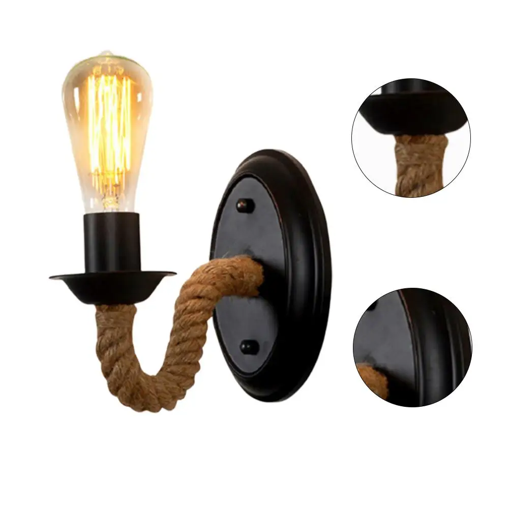 E27 Living Room American Style Wall Lamp Bedside Bedroom Retro Innovative Staircase Aisle Garden Light Iron Hemp Rope Wall Lamp
E27 Living Room American Style Wall Lamp Bedside Bedroom Retro Innovative Staircase Aisle Garden Light Iron Hemp Rope Wall Lamp