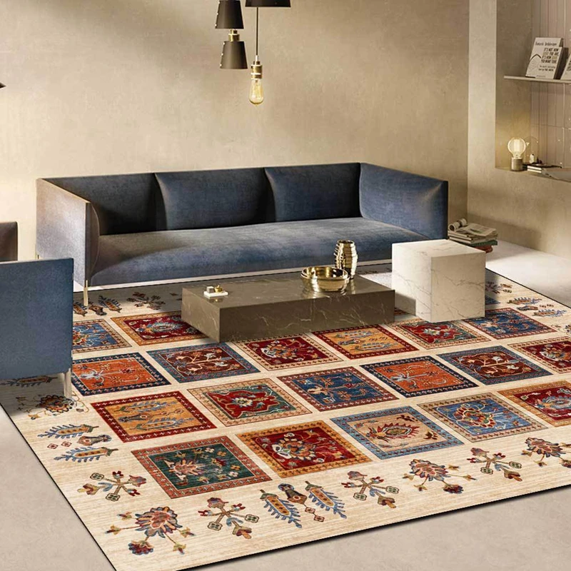 Fashion Mediterranean Style Carpet Retro Geometric Floral Print Home Decor Floor Mat Living Room Sofa Table Anti Slip Area Rugs
Fashion Mediterranean Style Carpet Retro Geometric Floral Print Home Decor Floor Mat Living Room Sofa Table Anti Slip Area Rugs