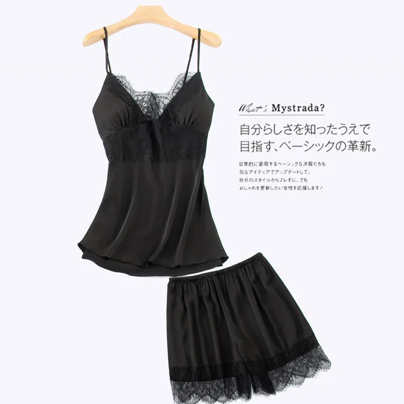 2PCS Sleepwear Sexy Satin Lace Patchwork Bathrobe Casual Strap Top&Shorts Female Pajamas Suit Intimate Lingerie Home Clothes
2PCS Sleepwear Sexy Satin Lace Patchwork Bathrobe Casual Strap Top&Shorts Female Pajamas Suit Intimate Lingerie Home Clothes