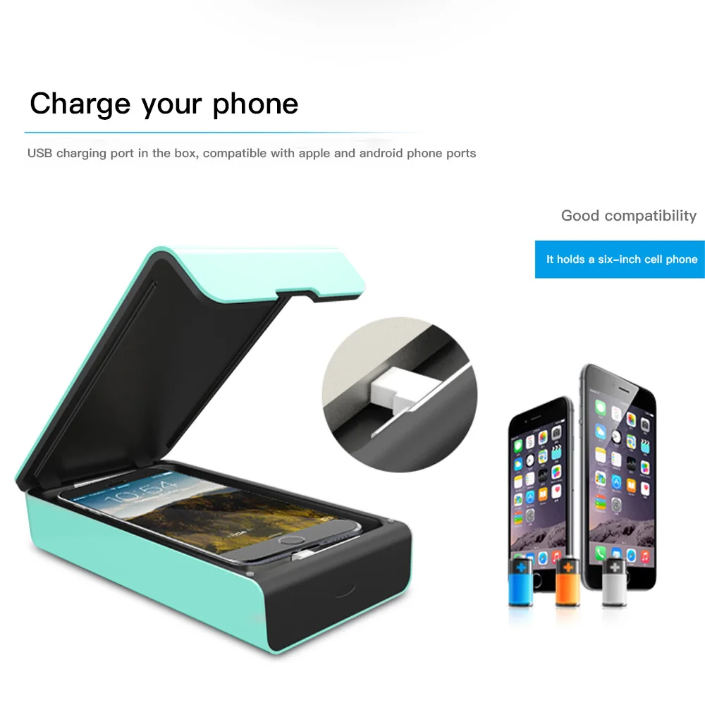 UV Cell Phone Disinfection Box Charger UV Sterilizer Romatherapy Cleaner For Headphone Masks Jewellery Watch Earring Sterilizer
UV Cell Phone Disinfection Box Charger UV Sterilizer Romatherapy Cleaner For Headphone Masks Jewellery Watch Earring Sterilizer