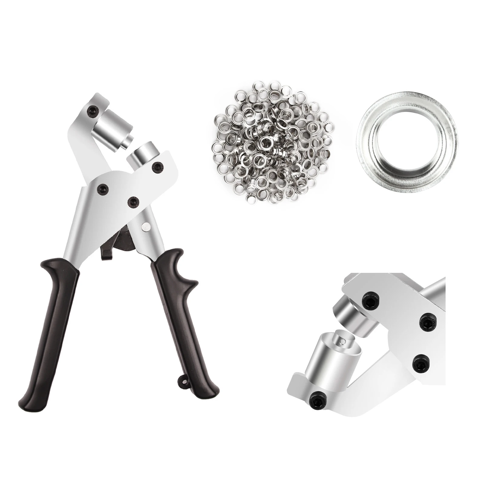 Handheld Eyelet Pliers Hole Punch Set Eyelet Press With 500 Eyelets Discs For Leather Textiles Fabric Hand-Held Punching Pliers
Handheld Eyelet Pliers Hole Punch Set Eyelet Press With 500 Eyelets Discs For Leather Textiles Fabric Hand-Held Punching Pliers
