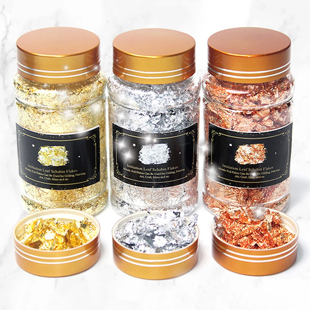 3g Imitation Gold Sliver Copper Foil Sequins Glitters Craft Leaf Flake Sheets Bulk Foil Paper For Gilding DIY Nail Art Decor
3g Imitation Gold Sliver Copper Foil Sequins Glitters Craft Leaf Flake Sheets Bulk Foil Paper For Gilding DIY Nail Art Decor