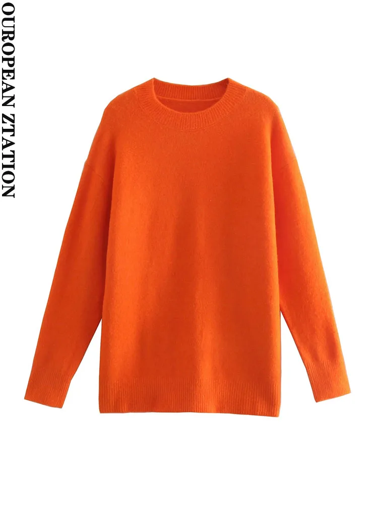 Women 2021 za fashion soft touch loose knitted sweater vintage o neck long sleeve female pullovers chic tops
Women 2021 za fashion soft touch loose knitted sweater vintage o neck long sleeve female pullovers chic tops