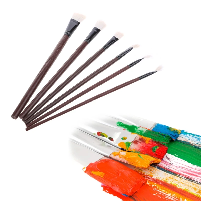 6Pcs Flat Painting Brushes Set Artist Wool Hair Watercolor Acrylic Oil Drawing 72XF
6Pcs Flat Painting Brushes Set Artist Wool Hair Watercolor Acrylic Oil Drawing 72XF