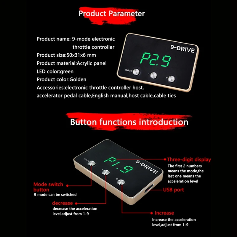 Throttle Response Controller 9 Drive Modes Racing Accelerator Potent Booster Tuning Parts Accessory (851)
Throttle Response Controller 9 Drive Modes Racing Accelerator Potent Booster Tuning Parts Accessory (851)