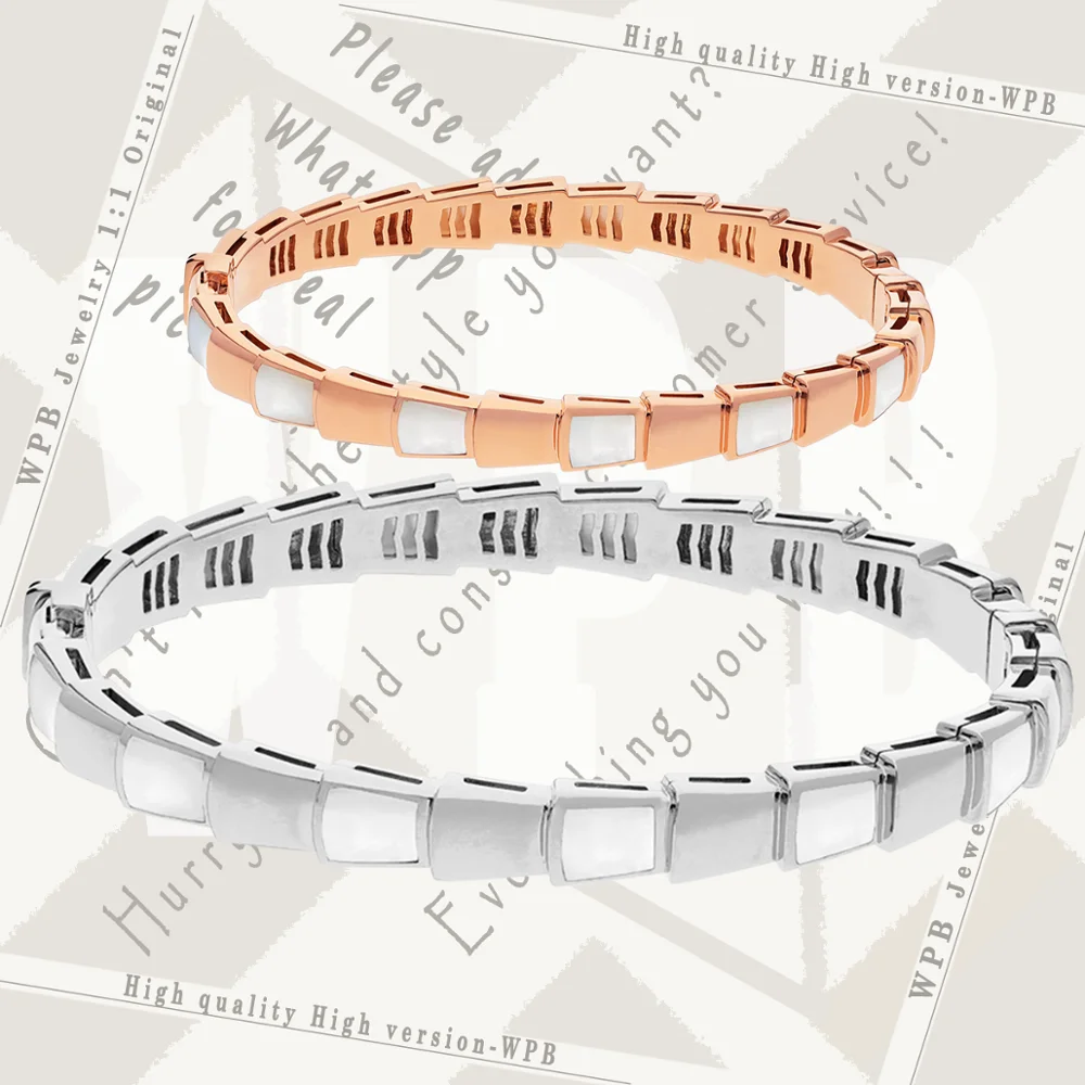 WPB Bracelets Premium Version 1:1 Original Rome Classic Smooth Mirror + Natural White Shell Stone Serpentine Bracelets Couple
WPB Bracelets Premium Version 1:1 Original Rome Classic Smooth Mirror + Natural White Shell Stone Serpentine Bracelets Couple