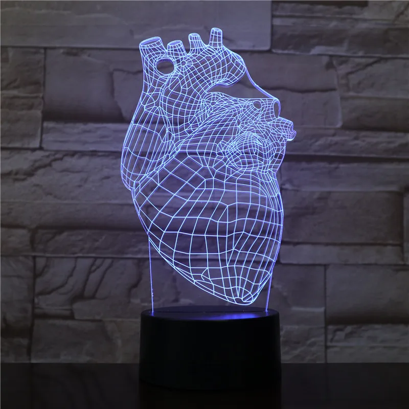 3D-1553 Heart Cardiac Shape LED Acrylic Night Light with 7 Colors Touch Remote Control Illusion Change Home Decoration Lights 
3D-1553 Heart Cardiac Shape LED Acrylic Night Light with 7 Colors Touch Remote Control Illusion Change Home Decoration Lights