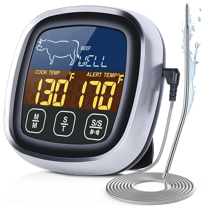 Digital Meat Thermometer for Cooking, Large Display Instant Read Food Thermometer with Backlight, Kitchen Timer for Oven
Digital Meat Thermometer for Cooking, Large Display Instant Read Food Thermometer with Backlight, Kitchen Timer for Oven