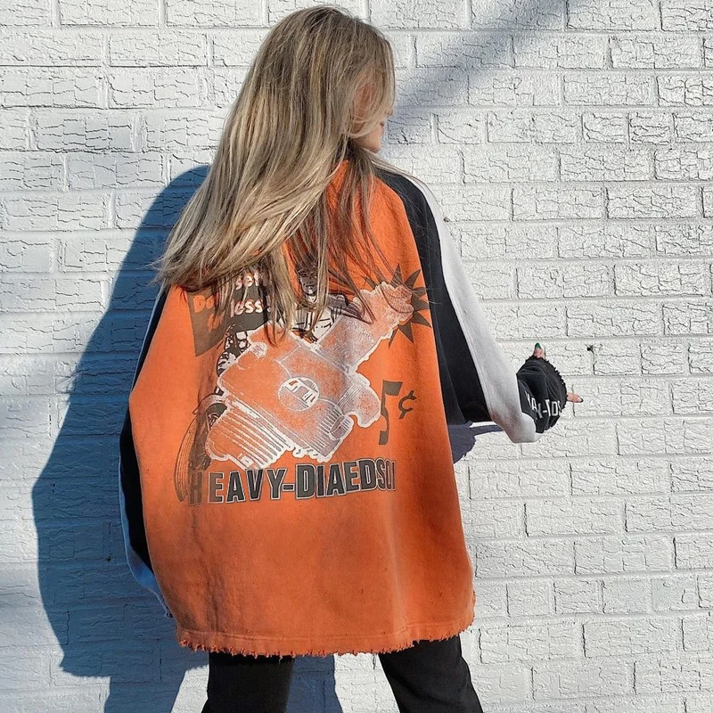B-TOTO American Retro Orange Loose Bf Wind Sweater Women Tide Ins Tide Brand Frayed Top
B-TOTO American Retro Orange Loose Bf Wind Sweater Women Tide Ins Tide Brand Frayed Top