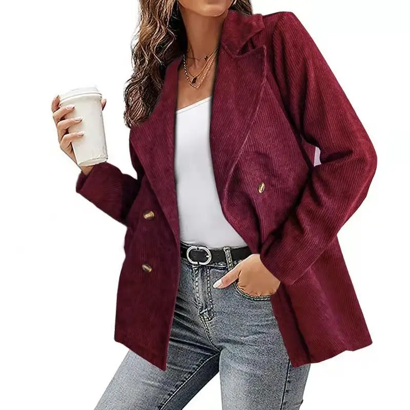 Women Autumn New Corduroy Casual Coat 2021 Lady Long Sleeve Blazer Office Lady Elegant Chic Double-breasted Loose Jacket Tops
Women Autumn New Corduroy Casual Coat 2021 Lady Long Sleeve Blazer Office Lady Elegant Chic Double-breasted Loose Jacket Tops