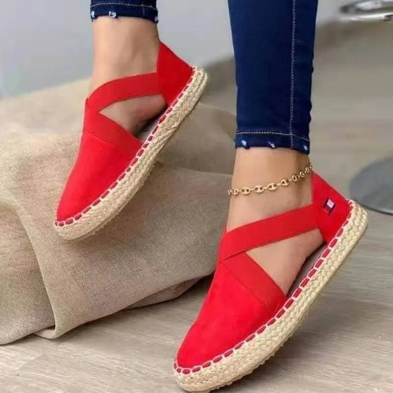 

2021 Summer Women Striped Sandals Gladiator Wedges Shoes for Women Hemp Rope Soft Bottom Espadrilles Slip On Canvas Fisherman